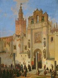 Religious procession in Seville, 1853 (oil on canvas) | Obraz na stenu