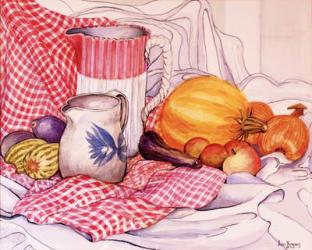 Still-Life with Two Jugs and Vegetables, 2013,Pencil with water colour | Obraz na stenu