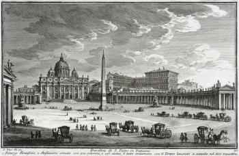 Basilica of Saint Peter's, Vatican, c.1753 (etching) | Obraz na stenu