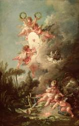 Cupid's Target, from 'Les Amours des Dieux', 1758 (oil on canvas) | Obraz na stenu