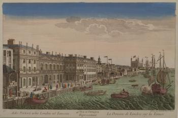 Customs House on the River Thames (coloured engraving) | Obraz na stenu