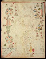 The Mediterranean Basin, from a nautical atlas, 1646 (ink on vellum) (see also 330937-330938) | Obraz na stenu