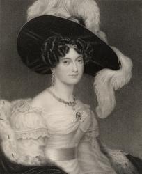 Victoria Maria Louis, Duchess of Kent and Strathearn, engraved by John Cochran (fl.1821-65), from 'National Portrait Gallery, volume IV', published c.1835 (litho) | Obraz na stenu