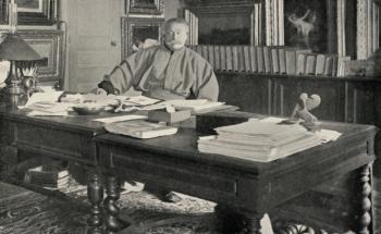 Alexandre Dumas Fils (1824-95) in his study (b/w photo) | Obraz na stenu