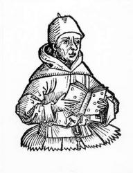 St. Egidius, from 'Liber Chronicarum' by Hartmann Schedel (1440-1514) 1493 (woodcut) (b/w photo) | Obraz na stenu