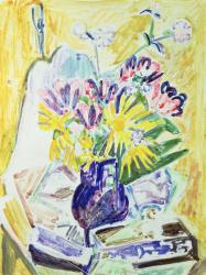 Flowers in a Vase, 1918-19 (watercolour) | Obraz na stenu