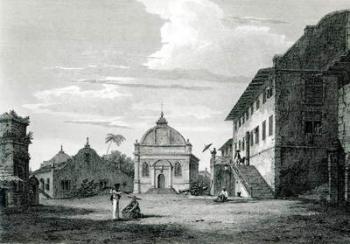 Government House at Malacca, engraved by George Cooke (engraving) (b/w photo) | Obraz na stenu