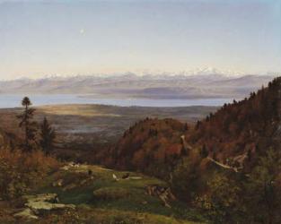 Mont-Blanc seen from Saint-Cergues, 1869 (oil on canvas) | Obraz na stenu
