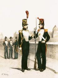 The Parisian Municipale Guard, formed 29th July 1830 (coloured engraving) | Obraz na stenu
