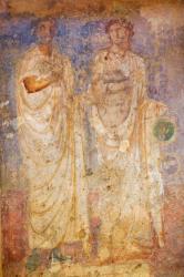 Merida, Badajoz Province, Spain. First century AD Mausoleum of the Roman Voconio family. Mausoleo de los Voconios. Portrait of members of the family. | Obraz na stenu