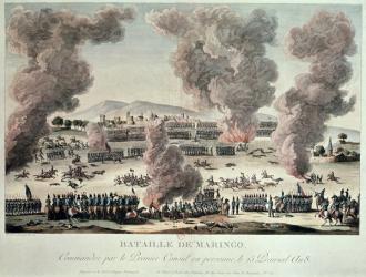 The Battle of Marengo, 25 Priarial An VIII (14th June 1800) after 1800 (coloured engraving) | Obraz na stenu