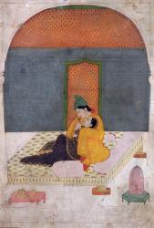 Lovers on a terrace, Garhwal, c.1780-1800 (gouache on paper) | Obraz na stenu