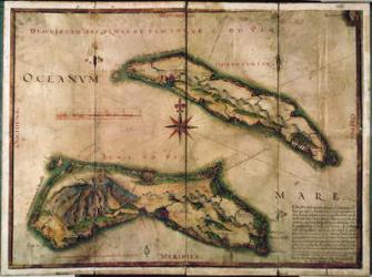 Geographic Map of the Azores, 1587 (litho) | Obraz na stenu