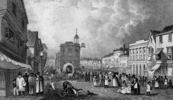 High Street, Maidstone, A Market Day, engraved by S. Lacey, published 1832 (engraving) | Obraz na stenu