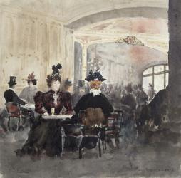 Interior of the Concert Rouge (w/c on paper) | Obraz na stenu