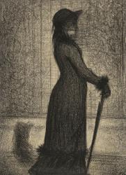 Une Elegante, Woman strolling, c.1884 (conte crayon on michalett paper) | Obraz na stenu