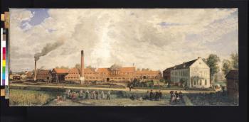 View of a Sugar Factory (oil on canvas) | Obraz na stenu