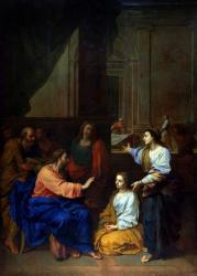 Christ with Martha and Mary (oil on canvas) | Obraz na stenu