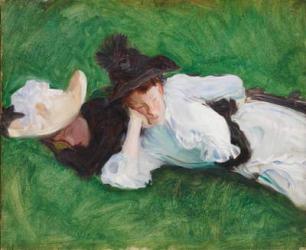 Two Girls on a Lawn, 1889 (oil on canvas) | Obraz na stenu