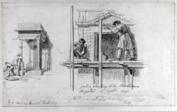 Erecting Porticos at Newham Street and Middlesex Hospital, London, 1833 and 1840 (pencil on paper) | Obraz na stenu