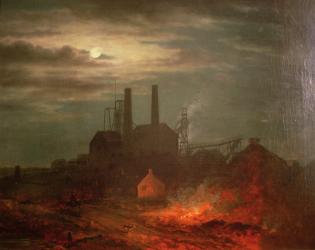 Old Hetton Colliery, Newcastle (oil on canvas) | Obraz na stenu