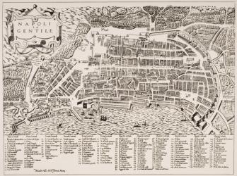 Map of Naples, c.1600 (engraving) | Obraz na stenu