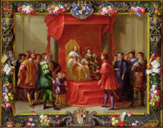 Peter IV, King of Aragon being visited by Guillaume-Raymond Moncada (oil on canvas) | Obraz na stenu