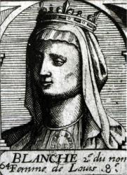 Blanche de Castille (1188-1252) Queen of France (engraving) (b/w photo) | Obraz na stenu