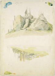Rock and Tree: Two Studies, 12th July 1810 (w/c and pencil on paper) | Obraz na stenu