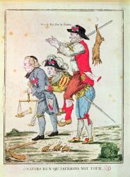 'Je Savais Bien Que Nous Aurions Notre Tour', caricature depicting the Three Orders, 1789 (coloured engraving) | Obraz na stenu