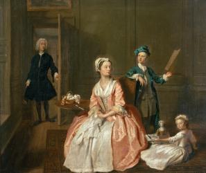 Conversation Piece, probably of the artist's family, c.1732-5 | Obraz na stenu