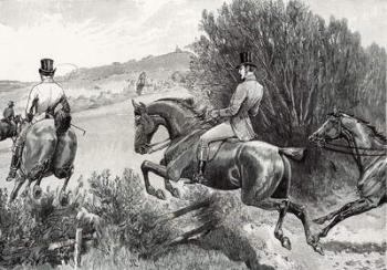 Prince Albert Hunting near Belvoir Castle (engraving) | Obraz na stenu
