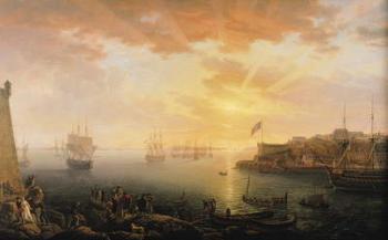 View of Brest Harbour, 1796 (oil on canvas) | Obraz na stenu