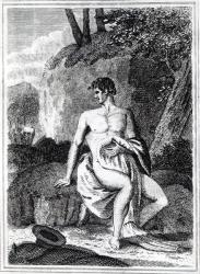 Mungo Park in Africa, an illustration from 'Travels in the interior districts of Africa: performed in the years 1795, 1796, and 1797', published in 1816 (print) (b/w photo) | Obraz na stenu