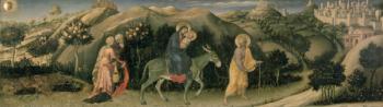 Adoration of the Magi Altarpiece; central predella panel depicting The Flight into Egypt, 1423 (tempera on panel) (detail of 29414) | Obraz na stenu