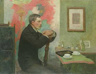 The Painter Julius Wohlers in his Studio, 1895 (oil on canvas) | Obraz na stenu