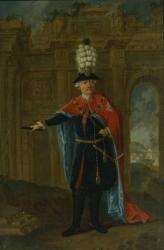 Frederick the Great dressed in the costume of the Order of the Black Eagle (oil on panel) | Obraz na stenu