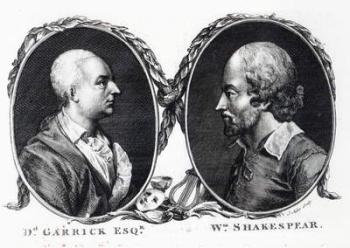 David Garrick and Shakespeare, engraved by J. Miller (engraving) | Obraz na stenu