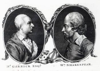 David Garrick and Shakespeare, engraved by J. Miller (engraving) | Obraz na stenu