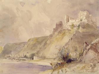 Rheinfels and St. Goar (w/c on paper) | Obraz na stenu