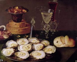 Still Life with Oysters and Glasses, 1606 (oil on panel) | Obraz na stenu