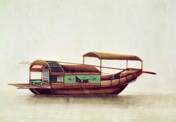 A Sampan, Qianlong Period (1736-96) (gouache on paper) | Obraz na stenu