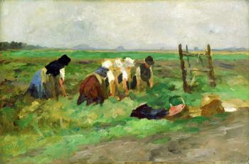 Field Workers, c.1900 (oil on cardboard) | Obraz na stenu