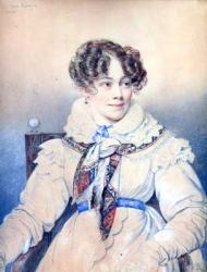 Portrait of Sophie Rostopchine (1799-1874) Countess of Segur, 1823 (colour pencil on paper) | Obraz na stenu