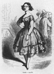 Coralie, illustration from 'Les Illusions perdues' by Honore de Balzac (engraving) (b/w photo) | Obraz na stenu