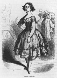 Coralie, illustration from 'Les Illusions perdues' by Honore de Balzac (engraving) (b/w photo) | Obraz na stenu