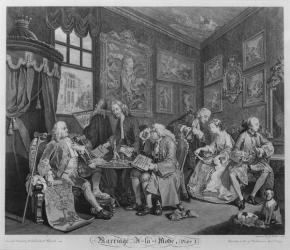 Marriage a la Mode, Plate I, The Marriage Settlement, 1745 (engraving) | Obraz na stenu