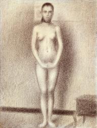 Study for "Les Poseuses", 1886 (conte crayon on laid paper) | Obraz na stenu