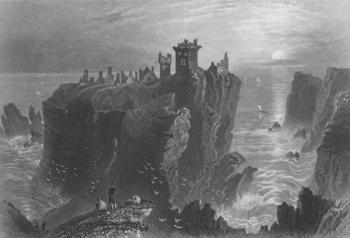 View of Dunottar Castle, near Stonehaven (engraving) | Obraz na stenu