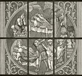 The Legend of St. Nicholas, from 'Science and Literature in the Middle Ages' by Paul Lacroix (1806-84) published London 1878 (litho) | Obraz na stenu